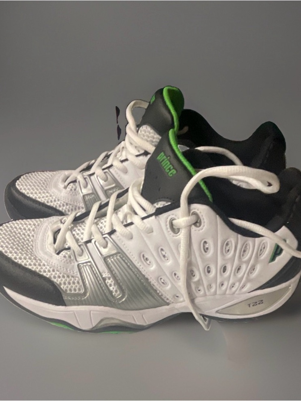 Prince White, Black & Green Athletic Tennis Shoes